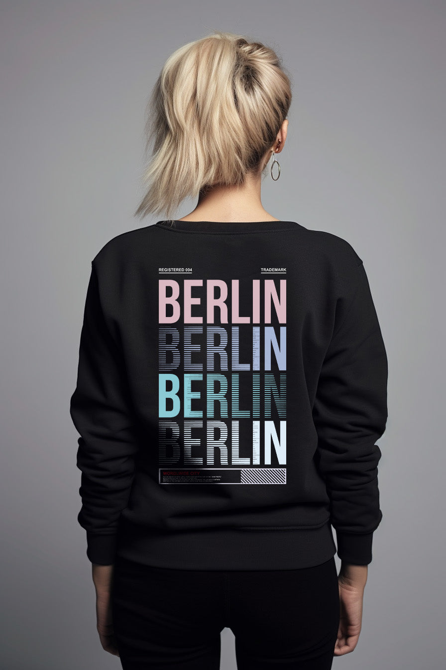 Damen Sweatshirt Back Print Berlin Style