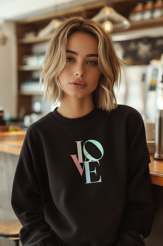 Damen Sweatshirt mit Spruch Love