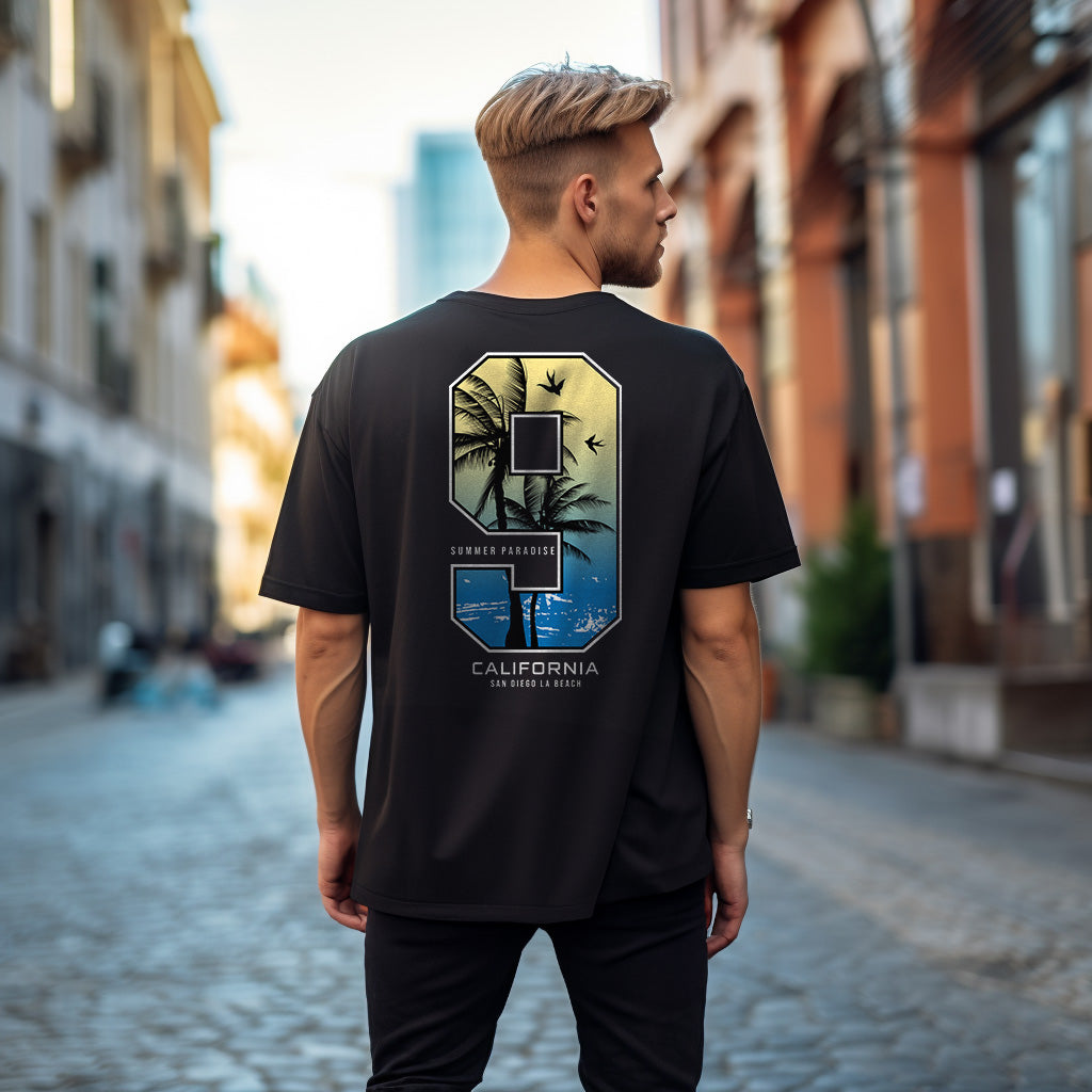 Herren T-Shirt Backprint California Summer Nr.9