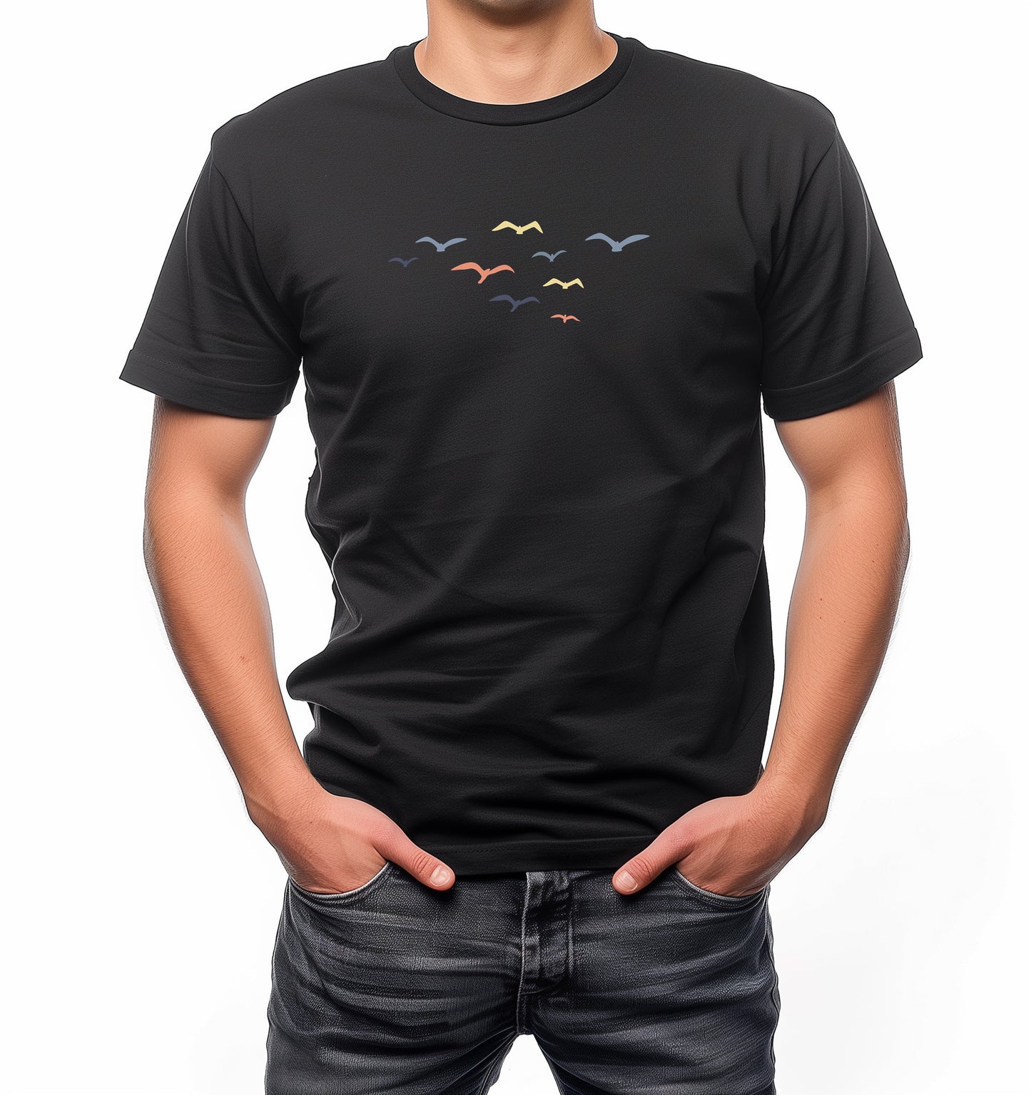 Herren T-Shirt Vögel