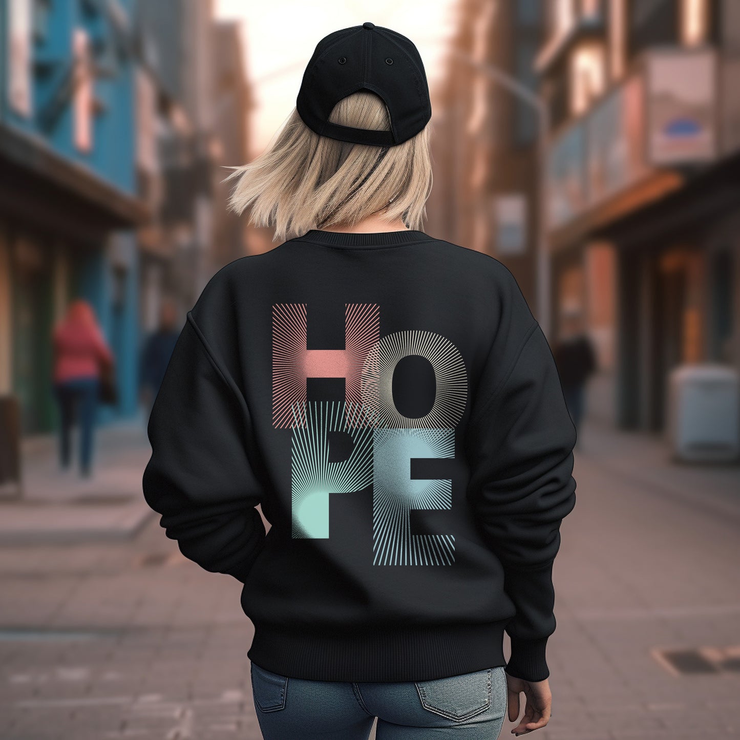 Damen Sweatshirt Back Print "Hope"