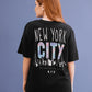 Damen Oversized T-Shirt Back Print New York Design