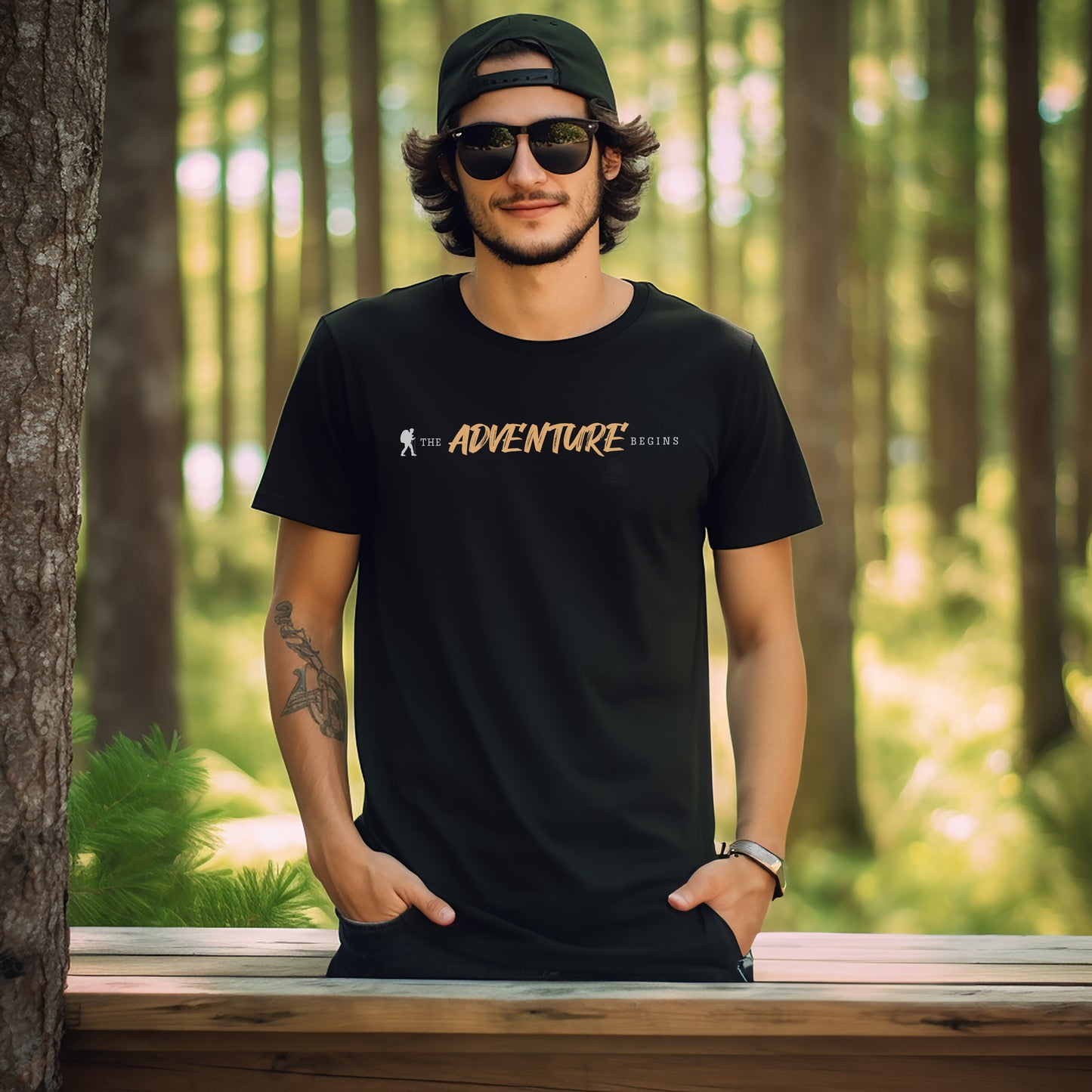 Herren T-Shirt The Adventure Begins