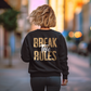 Damen Oversized Sweatshirt Back Print "Break the rules"