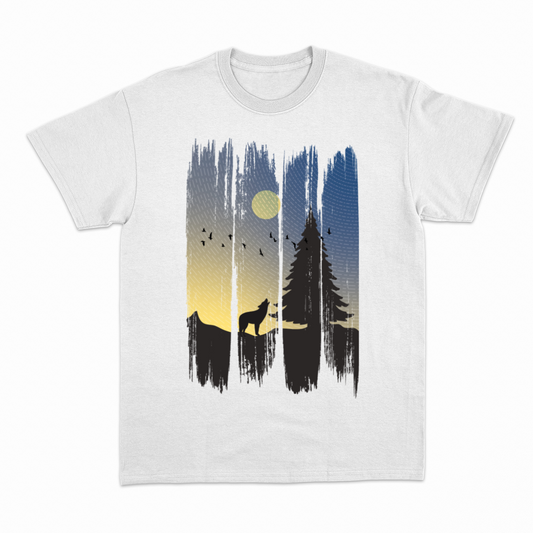 Herren T-Shirt Wolf in the Forest