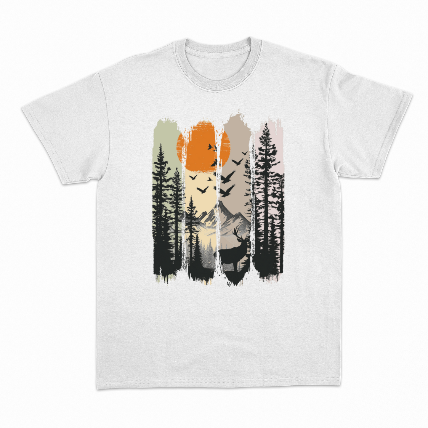 Damen T-Shirt Hirsch im Wald