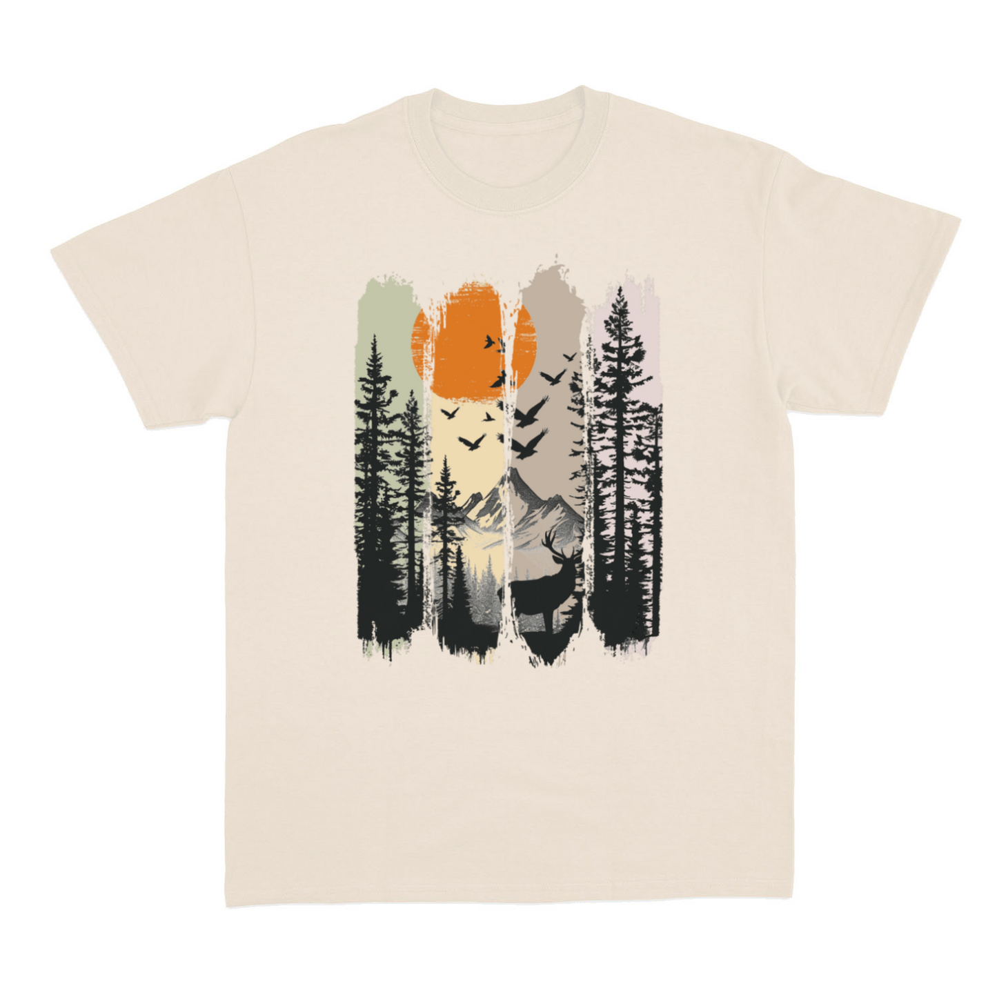 Damen T-Shirt Hirsch im Wald