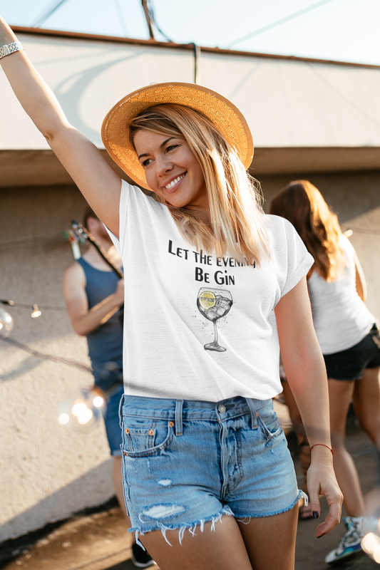 Damen Premium T-Shirt mit Spruch "Let the evening be Gin"