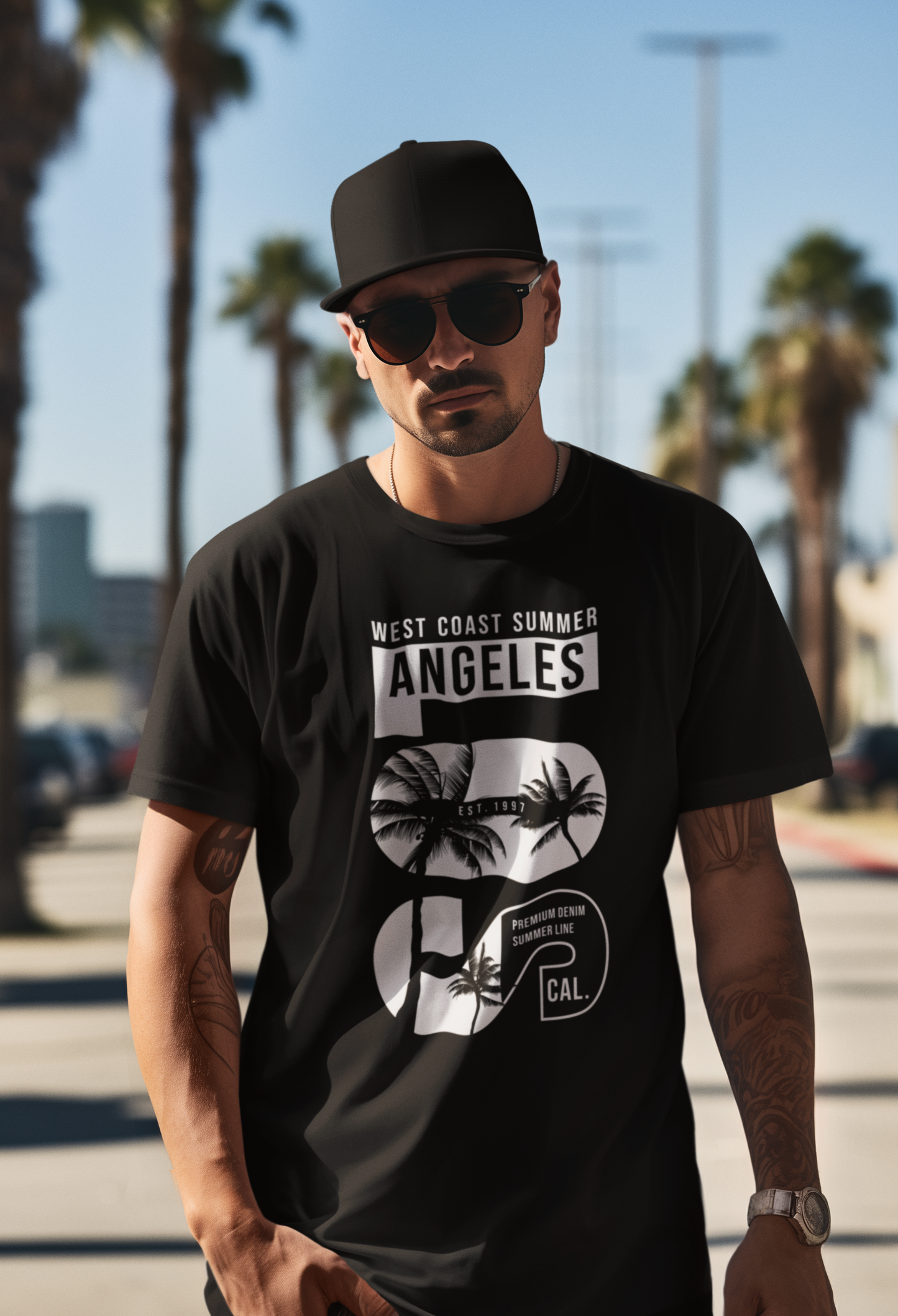 Herren T-Shirt Los Angeles West Coast