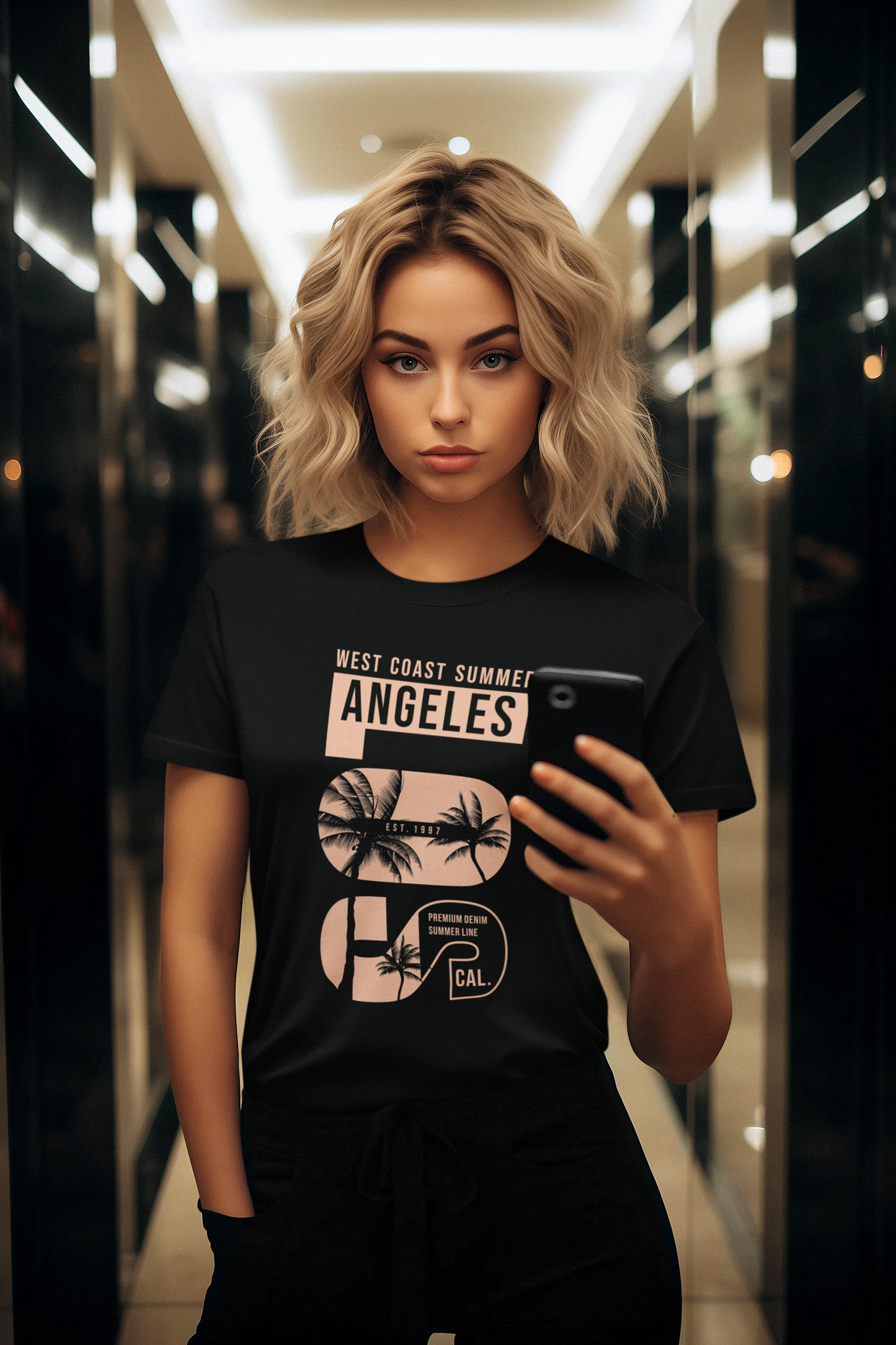 Damen T-Shirt Los Angeles West Coast