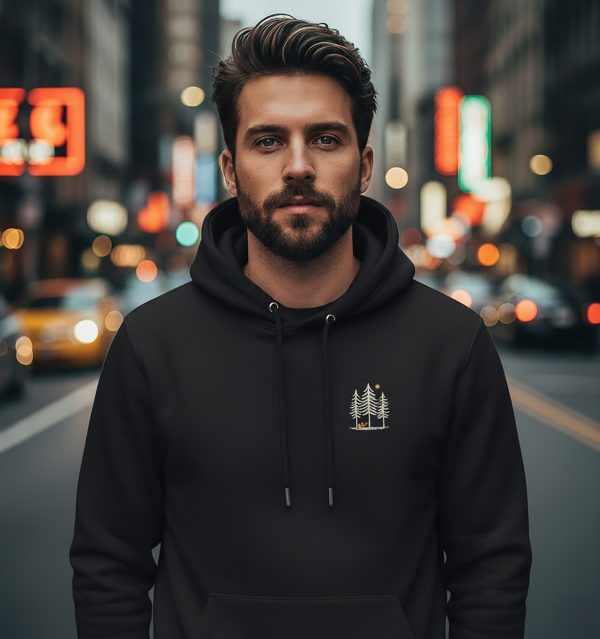 Herren Hoodie Fuchs im Wald