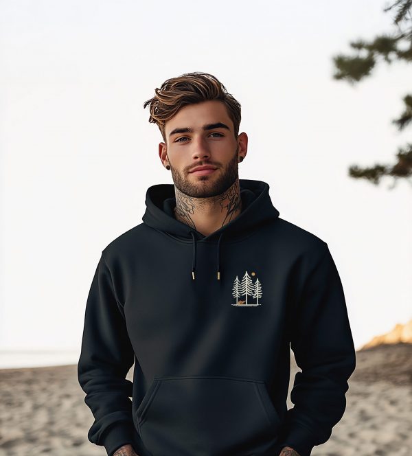 Herren Hoodie Fuchs im Wald