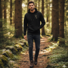 Herren Hoodie Fuchs im Wald