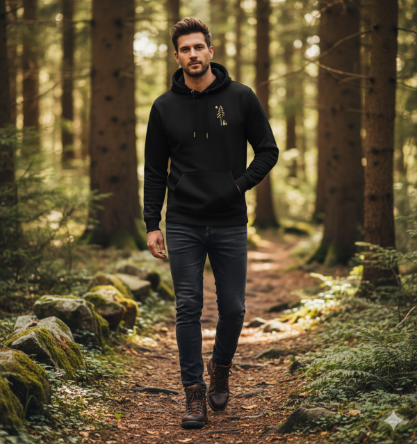 Herren Hoodie Fuchs im Wald