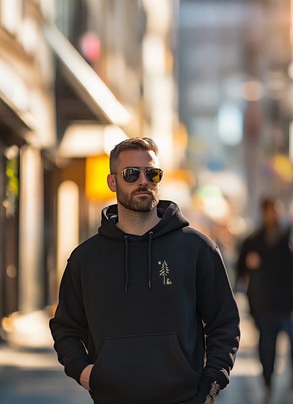 Herren Hoodie Fuchs im Wald