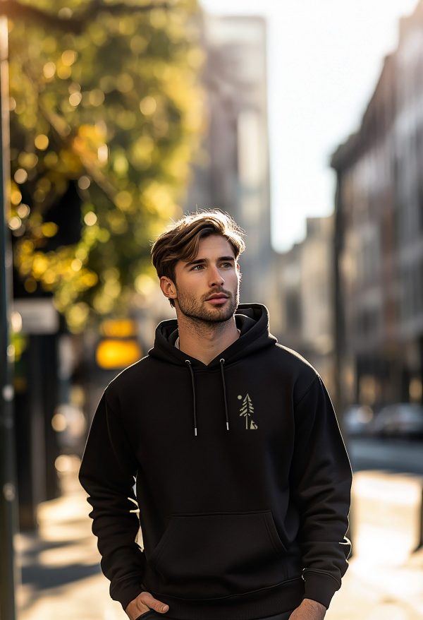 Herren Hoodie Fuchs im Wald