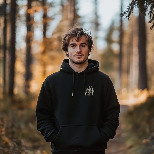 Herren Hoodie Fuchs im Wald