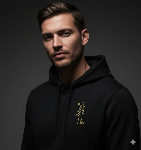 Herren Hoodie Fuchs im Wald