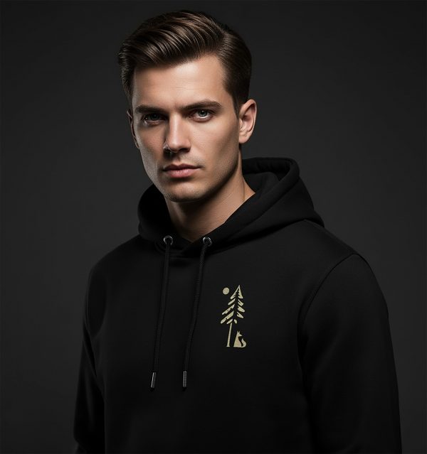 Herren Hoodie Fuchs im Wald
