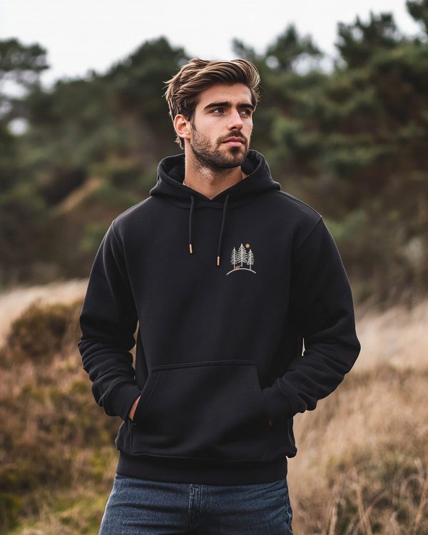 Herren Hoodie Fuchs im Wald