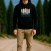Herren Hoodie Wolf Wald Motiv
