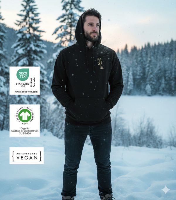 Herren Hoodie Fuchs im Wald