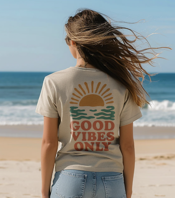Damen T-Shirt Good Vibes - Retro Sommer Shirt