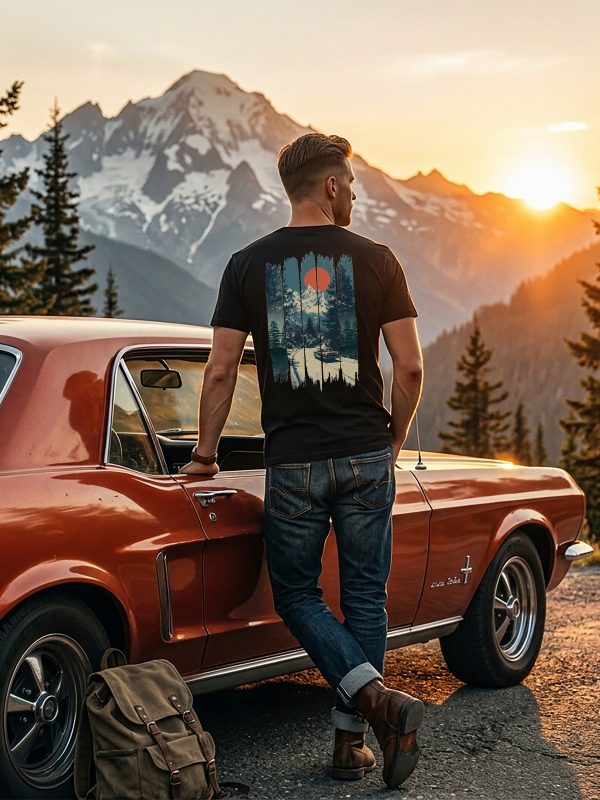 Herren T-Shirt Berg Auto2 T-Shirt „Winter Expedition“