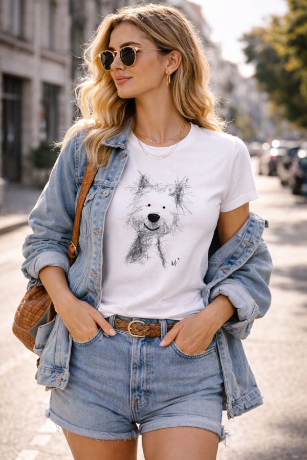 T-Shirt „Happy Dog Sketch“