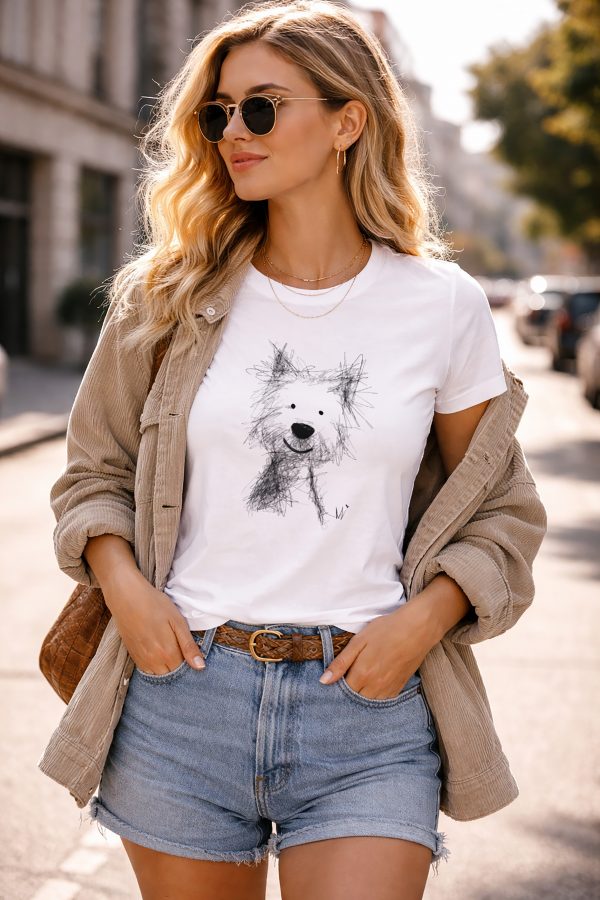 T-Shirt „Happy Dog Sketch“