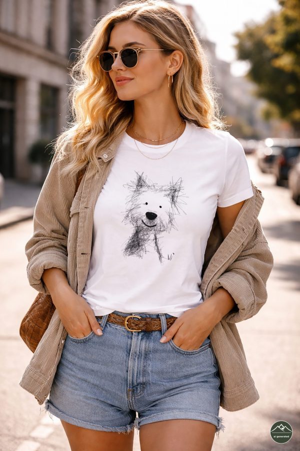 TShirt Hund „Happy Dog Sketch“
