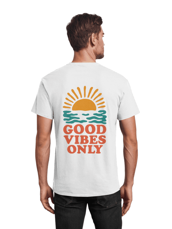 „Good Vibes Only“ – L / weiß · Einzelstück