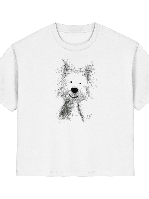 front-ladies-organic-shirt-white-457-7b06-1000x.png „Happy Dog Sketch“ – XL / weiß · Einzelstück