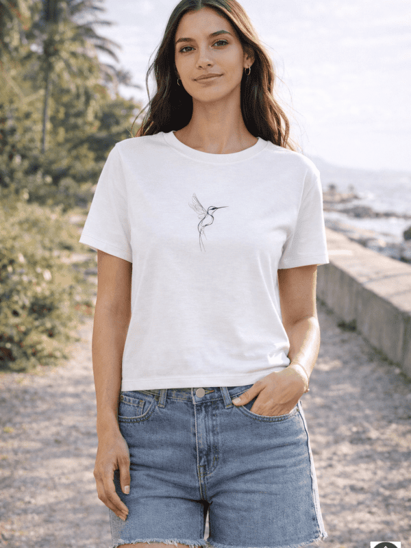Damen T-Shirt Vogel relaxed „Hummingbird“