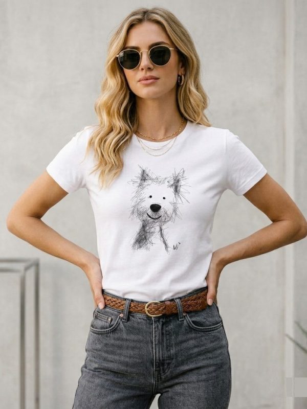 Damen TShirt fitted Hund.png „Happy Dog“