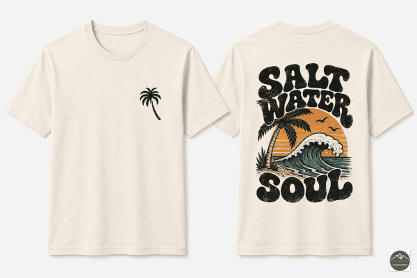 T-Shirt Front Back Salt Water „Salt Water Soul“