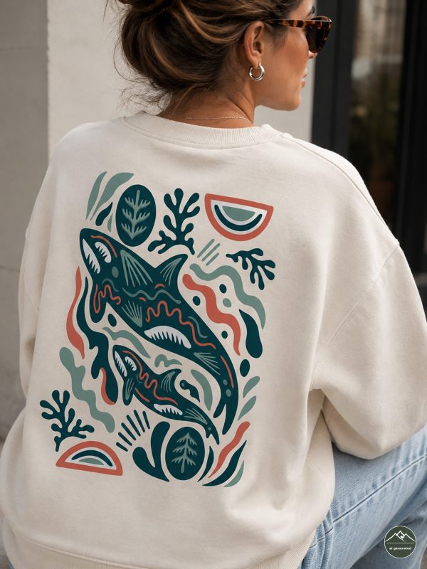 Damen-Sweater-Wal2 "Whales & Waves"