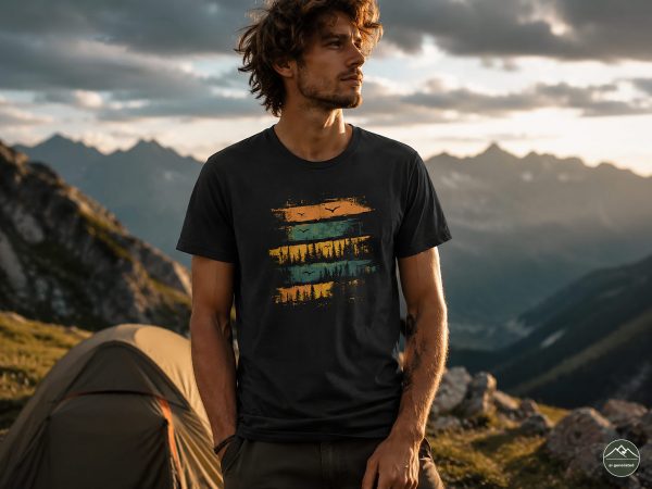 Herren-T-Shirt-Wals-Stripes "Wald Silhouette"