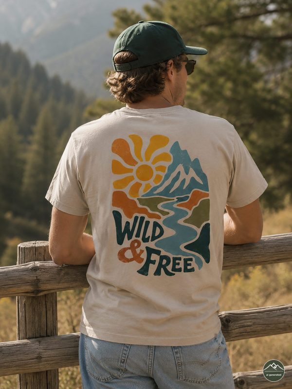 Herren-T-Shirt-wild-and-free "Wild and free"
