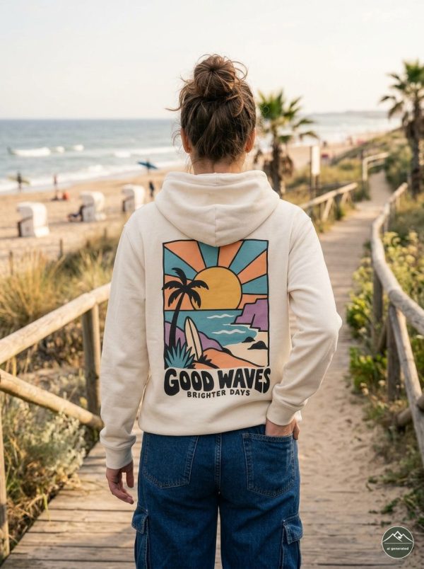 Damen Hoodie Good Waves2 „Good Waves, Brighter Days“