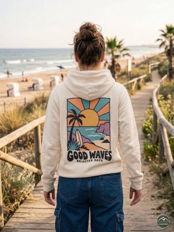 Damen Hoodie Good Waves3 „Good Waves, Brighter Days“