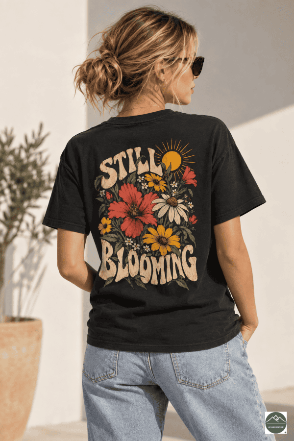 Vintage T-Shirt in Sonniger Kulisse „Still Blooming“